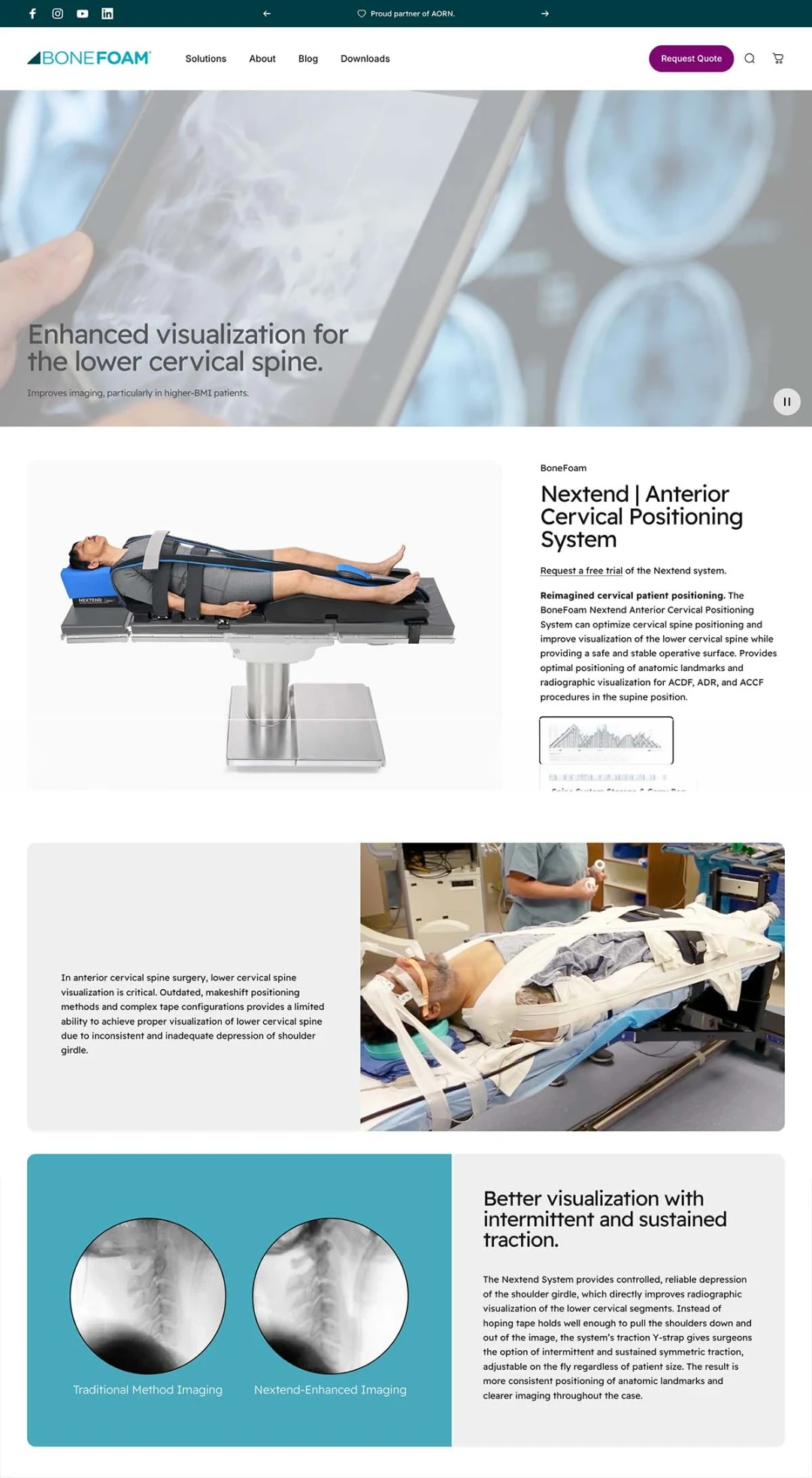 Bonefoam website, shown as a full uncropped screenshot