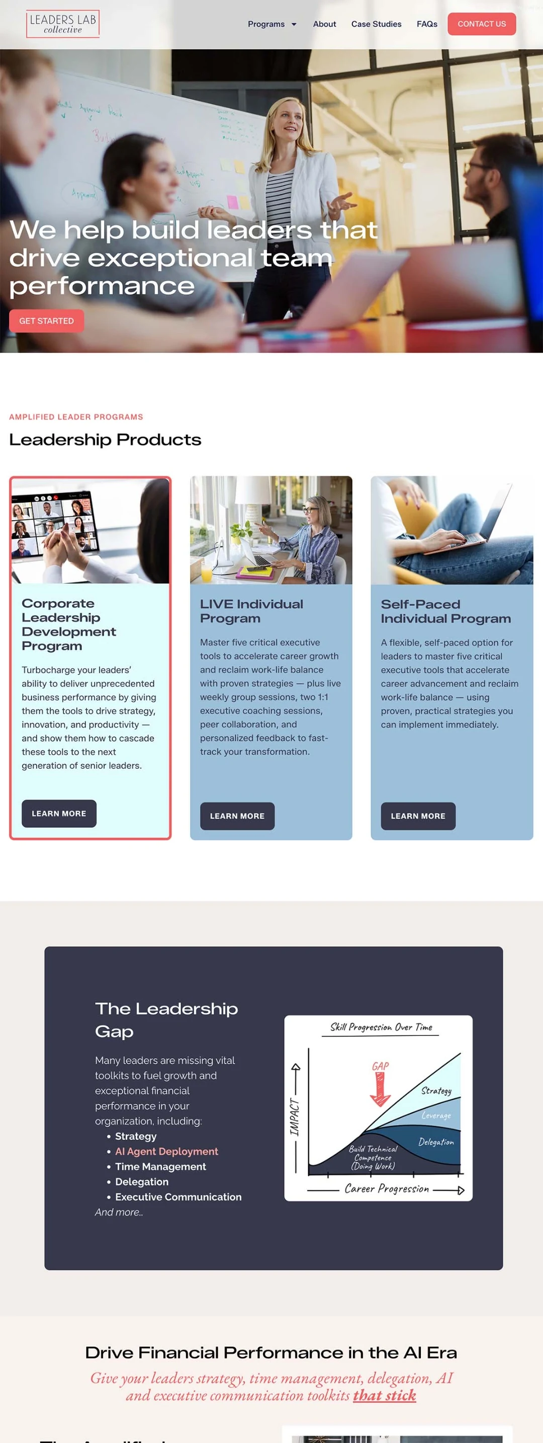 Leaders Lab Collective WordPress and Elementor website success story preview